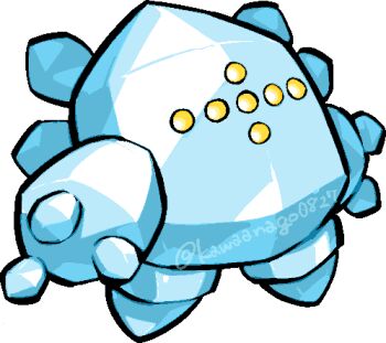 Rule 34 | chibi, chibi only, commentary request, full body, gen 3 pokemon, golem, kawaanago, legendary pokemon, lowres, nintendo, no humans, pokemon, pokemon (creature), pokemon focus, regice, solo, transparent background, twitter username