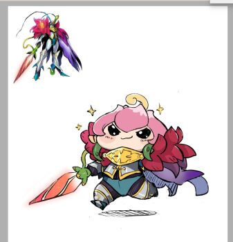 bloomlordmon blush digimon evolution flower knight lance lilimon petals polearm smile weapon youzaiyouzai112