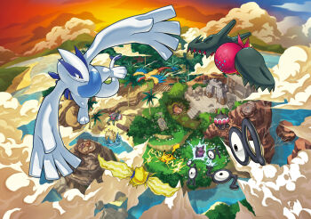 anorith archeops armor_fossil artist_request bare_tree beach bridge claydol closed_mouth cloud cloudy_sky electricity floating flying fossil full_body gen_1_pokemon gen_2_pokemon gen_3_pokemon gen_5_pokemon gen_8_pokemon grass helix_fossil legendary_pokemon log lugia morpeko morpeko_(hangry) nintendo official_art omastar open_mouth orange_sky palm_tree pikachu pokemon pokemon_(creature) pokemon_tcg red_eyes regidrago regieleki rock rope_bridge ruins sail_fossil sand skull_fossil sky stonjourner stunfisk teeth telekinesis third-party_source tree unown unown_a unown_r unown_s unown_t unown_v water