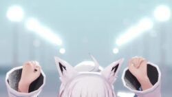 1girl 3d animal_ears animated audible_music bouncing_breasts breasts bridge dancing fox_ears fox_girl fox_tail hololive mikumikudance_(medium) nipples outdoors shirakami_fubuki shirakami_fubuki_(1st_costume) small_breasts snow sound tagme tail video virtual_youtuber