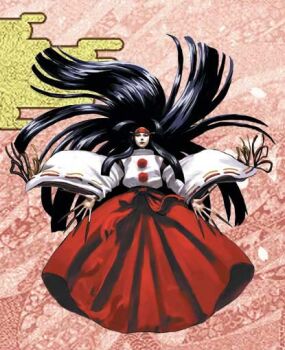 Rule 34 | 1girl, absurdly long hair, black hair, female focus, fingernails, full body, headband, itou satoshi, japanese clothes, long fingernails, long hair, miko, official art, rashoujin mizuki, samurai spirits, snk, solo, very long hair, wide sleeves