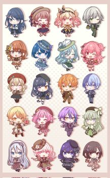 Rule 34 | 1other, 25-ji nightcord de. (project sekai), 3boys, 6+girls, ^ ^, akiyama mizuki, aoyagi touya, aqua hair, asahina mafuyu, azusawa kohane, birthday, black hat, blonde hair, blue hair, border, brown background, brown border, brown hair, cake, chibi, closed eyes, commentary, corrupted twitter file, drop shadow, everyone, food, halftone, halftone background, hanasato minori, hand on own cheek, hand on own face, happy, hat, highres, hinomori shiho, hinomori shizuku, holding, holding plate, hoshino ichika (project sekai), kamishiro rui, kiritani haruka, kusanagi nene, leo/need (project sekai), long hair, mochizuki honami, momoi airi, more more jump! (project sekai), multiple boys, multiple girls, ootori emu, pink hair, plate, project sekai, reean, shinonome akito, shinonome ena, shiraishi an, short hair, side ponytail, standing, symbol-only commentary, tenma saki, tenma tsukasa, two-tone background, very long hair, vivid bad squad (project sekai), white background, wonderlands x showtime (project sekai), yoisaki kanade