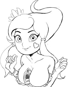 between_breasts breasts cleavage ghost heart highres large_breasts looking_at_viewer polaroid_photo raa_(sonic) sketch sonic:_night_of_the_werehog sonic_(series) sonic_unleashed teevo