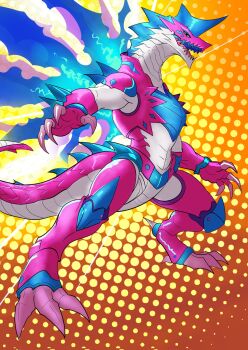 digimon digimon_(creature) dragon elizamon looking_at_viewer oridigi original sharp_teeth tail teeth wings