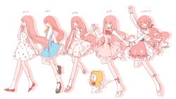 2012 2013 2015 2019 2024 5girls :o ? age_progression animal ankle_socks arm_up bare_arms bare_shoulders bead_necklace beads belt black_belt black_bow blue_dress blunt_bangs bow bow_choker bow_legwear bow_skirt bowtie brown_eyes brown_footwear capelet cat choker closed_mouth clothed_animal clothes_writing covered_collarbone cross-laced_clothes cross-laced_dress cross-laced_legwear dress dress_bow drop_shadow ear_covers floating_hair floral_print flower flower_necklace food_print frilled_dress frilled_shirt frilled_skirt frills fruit_print full_body hair_bow hand_on_own_chest happy heart high_heels holding_hands hood hood_up hooded_capelet infinity_nikki interlocked_fingers jewelry jianuannuannuan layered_skirt long_hair long_sleeves looking_ahead looking_at_another looking_at_viewer low_twintails mary_janes miniskirt miracle_nikki momo_(nikki) multiple_girls necklace nikki_(nikki) nikki_(series) nikki_up2u nikki_up2u2:_world_traveller off-shoulder_shirt off_shoulder one_eye_closed pinafore_dress pink_bow pink_bowtie pink_choker pink_dress pink_hair pink_shoes pink_skirt pleated_dress pleated_skirt procreate_(medium) pumps red_bow red_bowtie red_flower red_footwear red_rose rose rose_print shining_nikki shirt shoes short_dress sidelocks simple_background skirt sleeveless sleeveless_dress sleeveless_shirt smile snowflake_print socks strapless strapless_dress strawberry_print turtleneck turtleneck_shirt twintails very_long_hair walking white_background white_cat white_dress white_footwear white_shirt white_skirt white_socks yellow_bow yellow_bowtie yellow_capelet