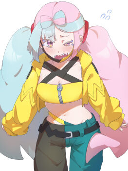 1girl alternate_costume canari_(pokemon) canari_(pokemon)_(cosplay) cosplay highres iono_(pokemon) multiple_girls nintendo pokemon pokemon_legends:_z-a pokemon_sv solo twintails