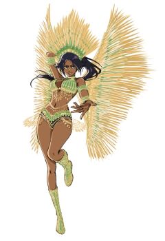 1girl bare_shoulders bleach boots breasts dark-skinned_female dark_skin female_focus full_body hair_ornament jewelry knee_boots large_breasts long_hair looking_at_viewer midriff nekoranten parted_bangs ponytail purple_hair shihouin_yoruichi simple_background white_background yellow_eyes