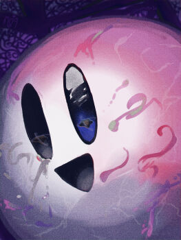 colored_skin eye_reflection highres kahonnta_(fnns3543) kirby_(series) kirby_star_allies nintendo no_humans open_mouth planet_popstar purple_background reflection smile solo tears void_(kirby) void_termina white_skin