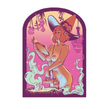 1futa alpha_transparency book border cauldron erection futanari gradient_background hanging_plant hat holding holding_book navel nipples nude orgasm_denial original outside_border penis pinup_(style) pointy_ears purple_border reading red_hair signature solo sparkle standing steam sticker_(medium) string_in_mouth tagme tentacles testicles veins veiny_penis winton_kidd witch witch_hat