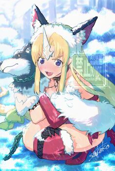 Rule 34 | 1girl, :3, @ @, animal, animal ear hairband, animal ears, artist name, asymmetrical clothes, asymmetrical gloves, asymmetrical legwear, bare shoulders, blonde hair, blue eyes, boots, chain, chain leash, cold, collar, commentary request, crossed arms, dog, fake animal ears, fangs, forehead jewel, fur-trimmed boots, fur trim, gloves, green ribbon, hair ribbon, hairband, highres, holding, holding animal, holding dog, leash, long hair, low-tied long hair, official alternate costume, open mouth, outdoors, parted bangs, red boots, red gloves, ribbon, riesz, seiken densetsu, seiken densetsu 3, sidelocks, single glove, single thigh boot, snow, squatting, taruneko2006, tears, thigh boots, winter
