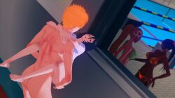 1boy 3d 3girls ahegao animated arms_around_neck ass ass_grab back bare_arms bare_back bare_legs bare_shoulders barefoot bikini black_hair bleach bleach:_brave_souls bottomless bouncing_testicles breasts breasts_out clothed_female_nude_male clothed_sex completely_nude cum cum_in_pussy dark-skinned_female dark_skin ejaculation feathermapleleaf feet flower from_above groping hair_between_eyes hair_flower hair_ornament head head_back held_up hetero highres holding hug indoor_pool indoors inoue_orihime interior kuchiki_rukia kurosaki_ichigo ladder large_breasts large_penis legs lifting_person long_hair multiple_girls nipples no_bra no_panties nude open_clothes open_mouth open_shirt orange_hair orgasm paid_reward penis ponytail pool pool_ladder poolside pumping pussy rough_sex sex shihouin_yoruichi shirt short_hair size_difference skinny small_areolae small_breasts small_nipples soles standing standing_sex stealth_sex straddling sunflower sunflower_hair_ornament suspended_congress sweat sweatdrop swimming swimsuit tagme testicles toes trembling ugoira uncensored upright_straddle vaginal very_long_hair video water window