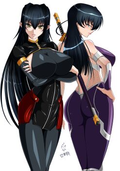 2girls absurdres annerose_vajra ass breasts highres igawa_asagi koutetsu_no_majo_anneroze large_breasts long_hair mamerui multiple_girls taimanin_(series) taimanin_asagi