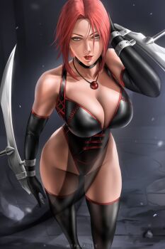 1girl bloodrayne bloodrayne_(videogame) breasts dhampir half-human highres large_breasts red_hair solo tagme undead vampire wtparadise