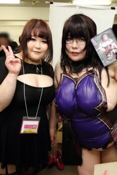 Rule 34 | 2girls, asian, black hair, breasts, cattleya (queen's blade), cattleya (queen's blade) (cosplay), cosplay, fat, fat woman, luu (cosplayer), multiple girls, photo (medium), queen's blade, queen's blade lost worlds