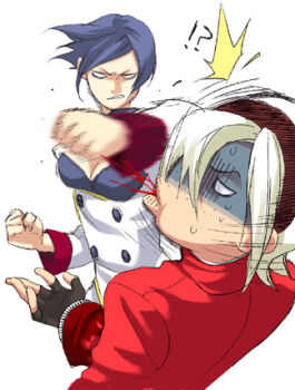 Rule 34 | 1boy, 1girl, androgynous, ash crimson, elisabeth blanctorche, lowres, punching, snk, the king of fighters, trap