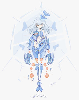 Rule 34 | 1other, blue hair, commentary, cryogonal, full body, gen 5 pokemon, highres, long hair, looking at viewer, navel, nintendo, personification, pokemon, red eyes, rein (3313)