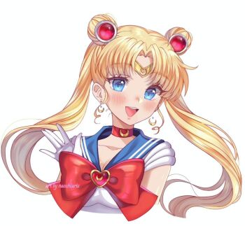 bishoujo_senshi_sailor_moon blonde_hair blue_eyes naochiarts red_ribbon ribbon sailor_moon tagme white_background