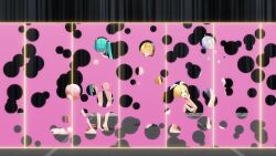 3d 5girls ahoge akita_neru animated aqua_eyes aqua_hair arm_tattoo ass audible_music back barefoot bikini black_bikini blonde_hair blue_bikini blush breasts bubble_filter completely_nude covering_ass covering_breasts covering_crotch covering_privates crowd dancing dogeza embarrassed feet female_focus from_behind full_body hair_ornament hair_ribbon hairclip hand_on_own_hip hatsune_miku humiliation kagamine_rin long_hair looking_at_viewer megurine_luka mikumikudance_(medium) multiple_girls music navel nude number_tattoo one_eye_closed pink_bikini pink_hair red_bikini red_eyes ribbon seiza short_hair side-tie_bikini_bottom side_ponytail sitting small_breasts sound stage standing striped_bikini striped_clothes swimsuit tattoo toes twintails uep20 unworn_bikini unworn_clothes very_long_hair video viewfinder vocaloid white_hair white_ribbon yellow_bikini yowane_haku