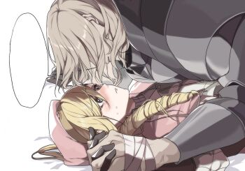 Rule 34 | 2boys, aristocratic clothes, blonde hair, commentary request, couple, fire emblem, fire emblem fates, forrest (fire emblem), grey eyes, hat, highres, ignatius (fire emblem), long hair, male focus, multiple boys, nintendo, pink hat, saki ttx, speech bubble, trap, yaoi