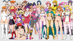 6+girls armor asymmetrical_hair bandana barefoot baseball_cap beanie bikini black_hair black_skirt blonde_hair blue_eyes blue_hair blush boots braid breasts brown_eyes brown_hair cleavage cosplay covered_navel crossover dark-skinned_female dark_skin dawn_(pokemon) dress elbow_gloves eris_the_morning_star everyone feet freckles full_body gegege_no_kitarou_6 genderswap genderswap_(mtf) ghost_in_the_shell glamour_works glasses gloves gundam gundam_seed gundam_seed_destiny gym_leader hair_ornament hand_on_own_hip hands_on_own_hips hat high_heels highleg highleg_leotard highres hoshino_fumina huge_breasts iori_rinko iris_(pokemon) kantai_collection knee_boots kusanagi_motoko large_breasts lento lento_(glamour_works) leotard lina_inverse long_hair looking_at_viewer maam may_(pokemon) medium_breasts meer_campbell midriff misty_(pokemon) mori_yuki multiple_crossover multiple_girls nami_(one_piece) navel nekomusume nekomusume_(gegege_no_kitarou_6) nintendo one_piece one_piece_film:_z open_mouth orange_hair pantyhose pink_hair pleated_skirt poke_ball pokemon pokemon_(anime) pokemon_(classic_anime) pokemon_bw_(anime) pokemon_dppt_(anime) pokemon_rse_(anime) ponytail purple_hair ranma-chan ranma_1/2 rebecca_(one_piece) red_eyes red_footwear red_hair saotome_ranma serio_(to_heart) shimakaze_(kancolle) shirt shoes short_hair side_ponytail simple_background single_braid sitting skirt slayers smile standing suspenders swan_white swimsuit tank_top thick_thighs thighhighs thighs to_heart to_heart_(series) twintails uchuu_senkan_yamato uchuu_senkan_yamato_2199 underboob underwear white_footwear white_leotard