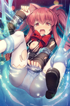 1girl :o aloe_(quiz_magic_academy) ass black_dress black_shoes bow breasts brown_eyes brown_hair chima_q dress hair_ribbon highres imminent_rape loli long_hair long_sleeves mary_janes matching_hair/eyes molestation nipples no_bra one_breast_out paid_reward_available panties pink_ribbon quiz_magic_academy red_bow red_ribbon restrained ribbon school_uniform shoes sidelocks slime_(creature) small_breasts struggling tearing_up thighhighs torn_clothes torn_dress torn_thighhighs twintails underwear very_long_hair white_panties white_thighhighs