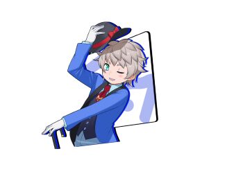 1boy formal_clothes game_cg grey_hair m_hold’em official_art short_hair solo suit tachi-e transparent_background yoshizaki_mine yu_matsuhime