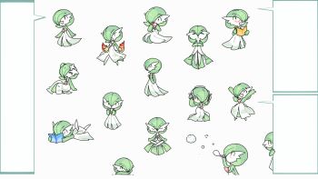 Rule 34 | 1girl, = =, ^ ^, adjusting headphones, arm up, arms behind back, arms up, blank speech bubble, blowing bubbles, blush, blush stickers, bob cut, book, bubble, cherry, chibi, closed eyes, colored skin, cropped torso, cupcake, eating, expressionless, facing viewer, feet up, female focus, fire, flat chest, floating, food, from above, from behind, from side, fruit, gardevoir, gen 3 pokemon, glasses, green hair, green skin, hair between eyes, hair over one eye, hand on own head, hand up, happy, headphones, highres, holding, holding book, holding food, holding pencil, indian style, light blush, looking at viewer, looking up, lotosu, lying, meditation, multicolored skin, multiple views, nintendo, no feet, on back, on stomach, open book, open mouth, outstretched arms, own hands together, peeking out, pencil, pince-nez, poke puff, pokemon, pokemon-amie, pokemon (creature), profile, pyrokinesis, reading, red-framed eyewear, red eyes, semi-rimless eyewear, short hair, shy, simple background, sitting, sleeping, smile, speech bubble, spread legs, straight-on, tears, triangle mouth, two-tone skin, upper body, v-shaped eyebrows, white background, white skin, yokozuwari