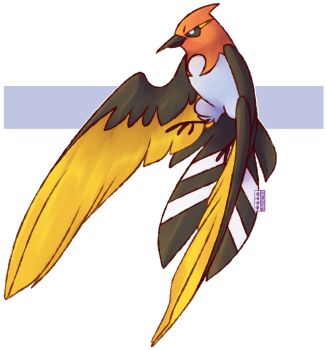 beak bird dualcosmog fletchinder full_body gen_6_pokemon highres nintendo no_humans pokemon pokemon_(creature) solo