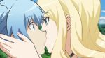 1boy 1girl age_difference animated anime_screenshot ansatsu_kyoushitsu assertive_female blonde_hair blue_hair hetero irina_jelavic kiss lipstick makeup shiota_nagisa shota sound tagme teacher_and_student video