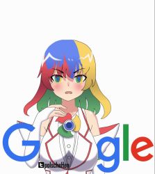 1girl 20s 60fps animated artist_name blonde_hair blue_eyes blue_hair blush borrowed_character bouncing bouncing_breasts bow bowtie breasts chrome-tan dainapp detached_sleeves dress embarrassed english_text female_focus google google_chrome green_eyes green_hair hair_between_eyes hand_on_chest interpolated jumping logo looking_at_viewer looping_animation medium_breasts meme multicolored_eyes multicolored_hair open_mouth os-tan personification polsche red_eyes red_hair red_trim simple_background sleeveless sleeveless_dress solo third-party_edit twitter_logo unusual_pupils video watermark white_background white_dress white_sleeves yellow_eyes