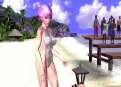 1girl 3d animated artist_request ass beach breasts brown_eyes crowd konami medium_breasts modeling noble_rose one-piece_swimsuit outdoors pink_hair rumble_roses rumble_roses_xx sound swimsuit tagme video wrestling_ring