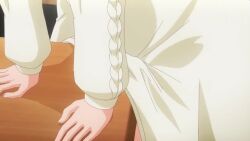1girl animated anime_screenshot ass blush bra braid breasts cameltoe chain cleavage closed_eyes crotch_rub detached_sleeves dress female_masturbation frilled_panties frills from_below green_bra green_panties inu_ni_nattara_suki_na_hito_ni_hirowareta large_breasts masturbation open_mouth panties pink_hair pochita_(inuhiro) pov sidelocks sound subtitled table table_humping tagme thighs tsukishiro_usagi underwear video white_dress