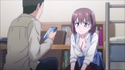 2girls 4boys ai-chan_(tawawa) animated between_breasts blush bouncing bouncing_breasts bra breast_rest breasts cleavage close-up compilation covering_breasts covering_privates getsuyoubi_no_tawawa grabbing_another's_breast groping highres large_breasts multiple_boys multiple_girls no_bra popped_button sound subtitled underwear video volley-bu-chan_(tawawa) wardrobe_malfunction