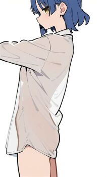 1girl artist_request blue_eyes bocchi_the_rock! no_bra no_panties source_request tagme yamada_ryo