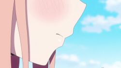 1girl ahoge animated anime_screenshot black_panties blush book caught closed_eyes clothes_lift female_masturbation finger_to_mouth green_eyes hand_in_panties highres implied_fingering loli long_hair masturbation nukigee_mitai_na_shima_ni_sunderu_watashi_wa_dou_surya_ii_desu_ka? panties pink_hair saliva school_uniform shirt sitting skirt skirt_lift sound subtitled tagme thighhighs thighs underwear video wariza watarai_hinami white_shirt white_thighhighs