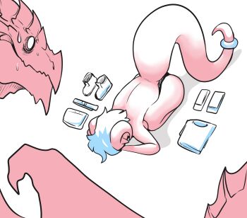 1girl chastity_belt dogeza horns melissa_belladonna no_nut_november tail