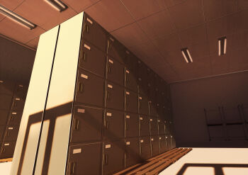 3d absurdres ceiling commentary_request getabako highres indoors no_humans original perspective scenery sunset tft_(tft7822) tile_ceiling tiles