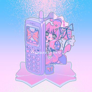 1girl animated animated_gif apangbai_(anarrator) artist_name blue_background blue_bow boots bow bright_pupils cellphone chain chibi clothing_cutout commentary cuffs dress eyelashes footwear_bow footwear_ribbon frilled_hairband frills gradient_background hair_bow hair_ornament hair_ribbon hairband hairclip heart highres lace lace-trimmed_dress lace_trim lightning_bolt_symbol long_hair looking_at_viewer looking_to_the_side looping_animation medium_dress multiple_hair_bows original outline pastel_colors phone pink_background pink_bow pink_dress pink_eyes pink_hair pink_ribbon pleated_dress puffy_short_sleeves puffy_sleeves purple_boots purple_ribbon ribbon shackles short_sleeves shoulder_cutout sleeve_ribbon solo symbol-only_commentary twintails watermark white_bow white_hairband white_outline white_pupils x_hair_ornament