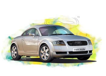 2025 artist_name audi audi_tt car commentary_request copyright_notice dated license_plate logo motor_vehicle nimbus_goldbrum no_humans original product_placement shadow simple_background sports_car vehicle_focus watermark white_background