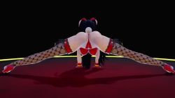 1girl 3d animal_ears animated ass ass_shake black_hair breasts cameltoe fake_animal_ears fishnet_thighhighs fishnets from_behind gloves hanging_breasts high_heels jiggle legs leotard mmdmonmon original playboy_bunny rabbit_ears rabbit_tail short_hair solo split spread_legs strapless strapless_leotard tail thighhighs thighs twerking video