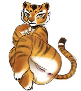 1girl animal_ears animal_feet animal_hands animal_nose anus ass barefoot black_fur body_fur closed_mouth colored_sclera completely_nude feet female_focus furry furry_female hand_up highres hoesmadder kung_fu_panda legs legs_together looking_at_viewer mature_female multicolored_fur nude orange_fur pussy red_eyes simple_background sketch solo striped_fur striped_tail tail thighs tiger_ears tiger_girl tiger_tail tigress_(kung_fu_panda) uncensored white_background white_fur yellow_sclera