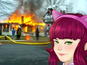 annie_(league_of_legends) fire green_eyes highres meme tagme teemo