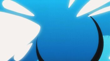 10s animated animated_gif blue_eyes blue_hair bouncing_breasts breasts jiggle large_breasts lowres mecha miniskirt navel oobari_masami robot seolla_schweizer skirt super_robot_wars super_robot_wars_og_the_inspector super_robot_wars_original_generation super_robot_wars_original_generation_2