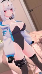 3d animated bouncing_breasts breasts highres ibuki_toko nipple_slip nipples tagme thick_thighs thighs video vrchat