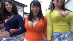 1boy 5girls animated areola_slip asian bouncing_breasts breasts bulging_breasts cleavage japanese_(nationality) jav large_breasts multiple_girls pov pov_focus real_life shibuya_kaho skirt sound tagme urpw-024 video walking