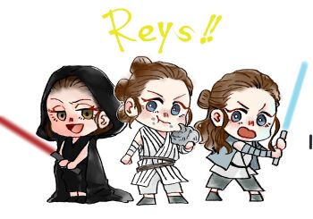 Rule 34 | blue eyes, brown hair, chibi, eating, energy sword, female focus, highres, jedi, lightsaber, rey (star wars), sith, star wars, star wars: the last jedi, sword, tagme, weapon