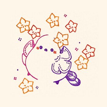 animal_focus bird highres long-tailed_tit no_humans original simple_background solo star_(symbol) tit_(bird) touko_(nagomino) traditional_media