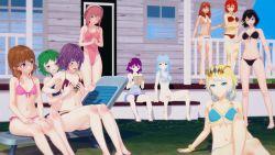3d 6+girls animated animated_gif barefoot beach beach_chair beach_house bernadetta_von_varley bikini black_bikini black_eyes black_hair blonde_hair blue_bikini blue_eyes blue_hair blush book breasts brown_hair celica_(fire_emblem) chair completely_nude covered_navel female_focus female_morgan_(fire_emblem) fire_emblem fire_emblem:_mystery_of_the_emblem fire_emblem:_path_of_radiance fire_emblem:_the_blazing_blade fire_emblem:_the_sacred_stones fire_emblem:_three_houses fire_emblem_awakening fire_emblem_echoes:_shadows_of_valentia fire_emblem_fates fire_emblem_heroes fjorm_(fire_emblem) grabbing_another&#039;s_breast green_hair groping hairband jollyoldsoldier koikatsu_(medium) large_breasts long_hair lute_(fire_emblem) medium_breasts medium_hair minerva_(fire_emblem) mist_(fire_emblem) multiple_girls navel ninian_(fire_emblem) nino_(fire_emblem) nintendo nipples nude on_chair on_ground one-piece_swimsuit one_eye_closed pink_bikini pink_eyes pink_hair purple_bikini purple_eyes purple_hair pussy reading red_bikini red_eyes red_hair sakura_(fire_emblem) see-through_clothes see-through_shirt shirt short_hair sitting sitting_on_stairs small_breasts smile stairs standing swimsuit tiara undressing white_bikini wink worried