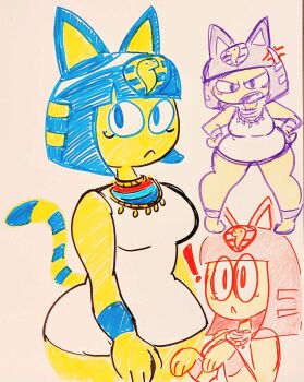 Rule 34 | 1girl, absurdres, animal crossing, ankha (animal crossing), cat girl, highres, imrachets, looking at viewer, nintendo