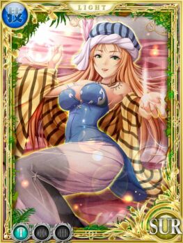 Rule 34 | 1girl, belladonna (seiken densetsu 3), breasts, circle of mana, cleavage, dress, feathers, green eyes, isabella (seiken densetsu 3), jewelry, jpeg artifacts, necklace, official art, red hair, seiken densetsu, seiken densetsu 3, thighhighs, turban